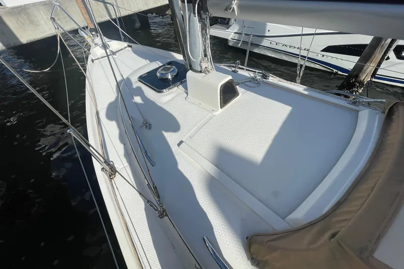 Slide: The Image of Sailboat deck of 2013 Hake Seaward 26RK, docked in marina. - 7