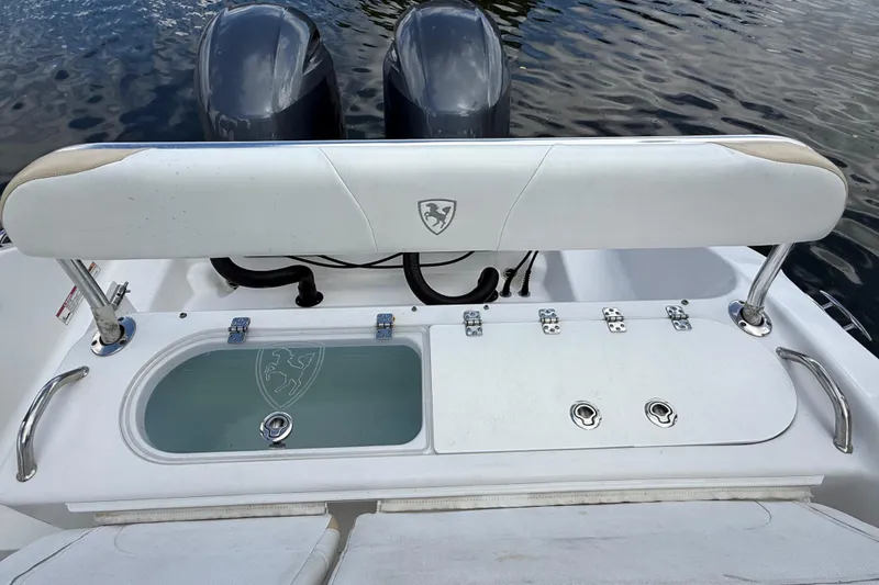 Slide: The Image of 2022 Century 2600 Center Console boat with dual engines and sleek design. - 18
