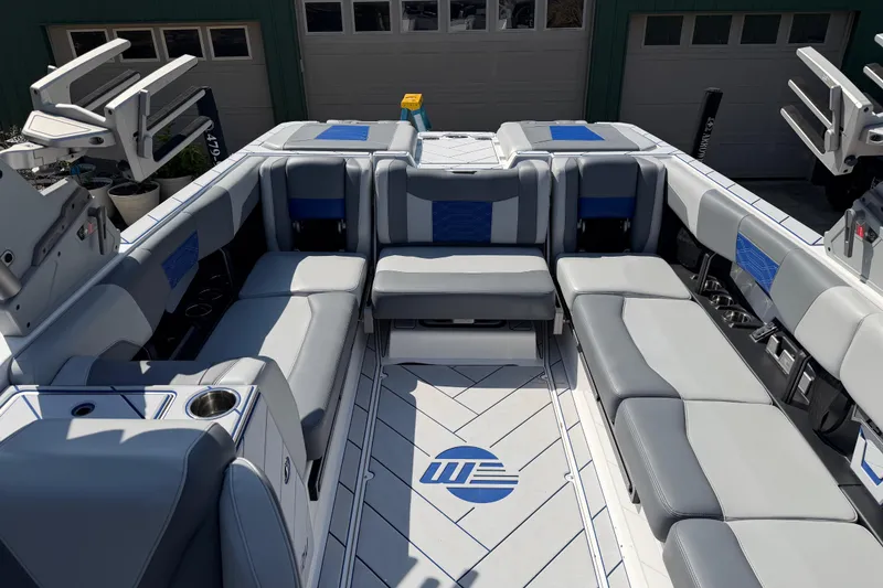 Slide: The Image of 2022 Malibu Wakesetter 25 LSV interior with spacious seating and modern design. - 18