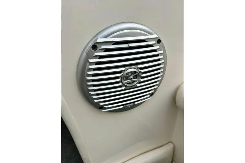 Slide: The Image of Speaker grille on a 2016 Bayliner 175 Bowrider boat interior. - 29