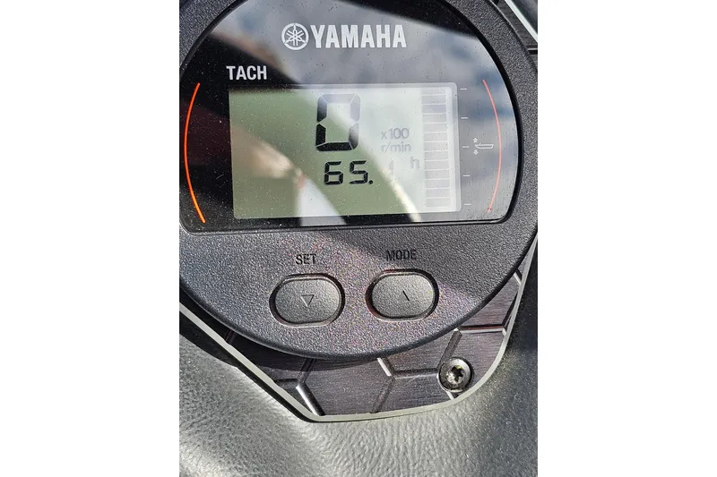 Slide: The Image of Yamaha tachometer display on 2023 Skeeter WX2200 boat dashboard. - 11