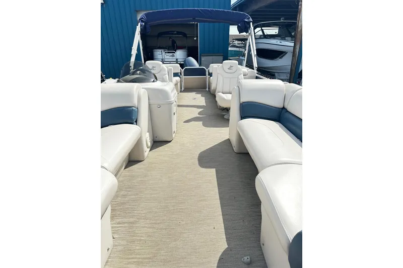 Slide: The Image of 2014 Misty Harbor 2286 Pontoon Salt Water Series with spacious seating and canopy. - 5