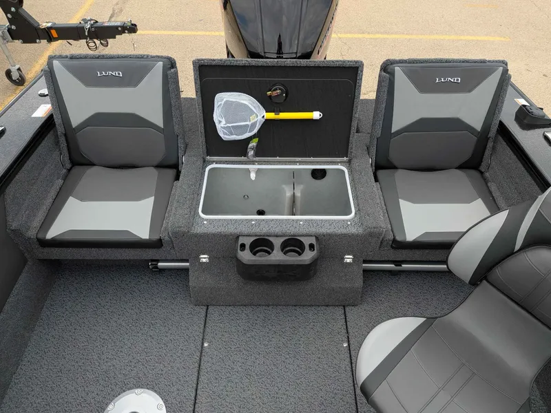 Slide: The Image of Interior of 2026 Lund 1875CROSSOVERXS with seating and storage. - 10