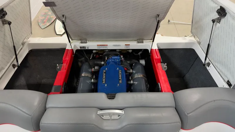Slide: The Image of Engine compartment of a 2019 MasterCraft XT20 boat with Ilmor engine. - 5