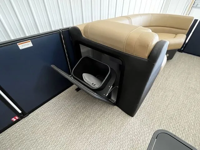 Slide: The Image of Evotti 523CS 2026 with built-in trash bin and beige sofa. - 20