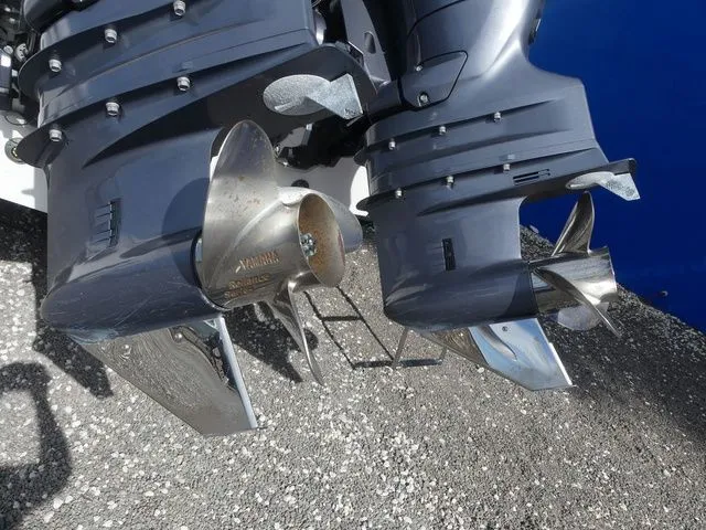 Slide: The Image of Twin outboard motors of a 2023 Sea Fox 268 Commander boat. - 13