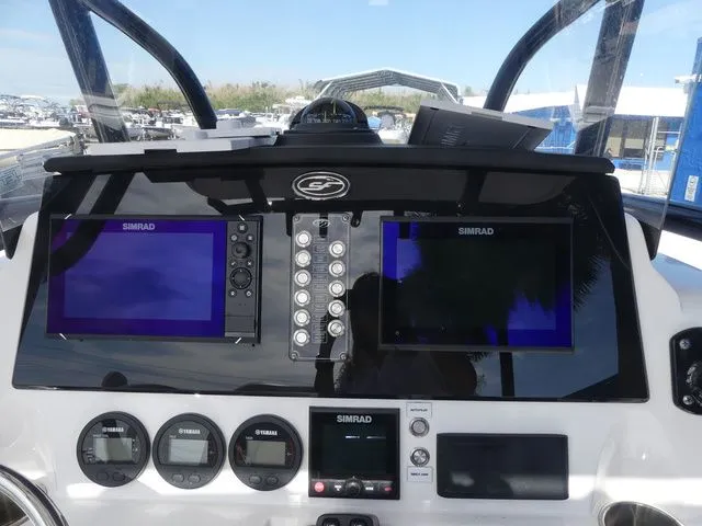 Slide: The Image of Dashboard of 2023 Sea Fox 268 Commander with Simrad displays. - 26