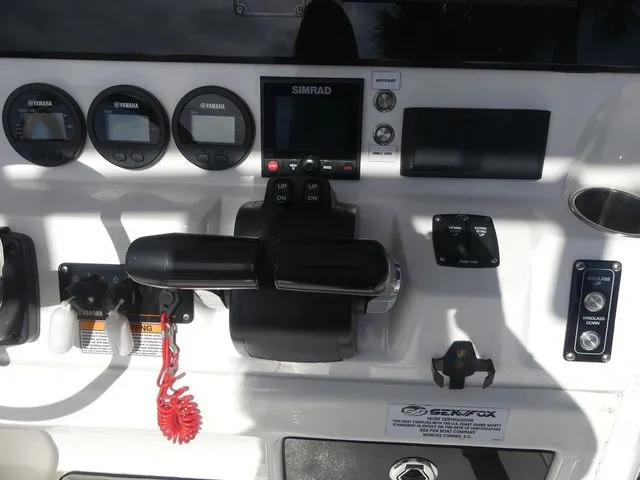 Slide: The Image of Dashboard of 2023 Sea Fox 268 Commander with Simrad display. - 27