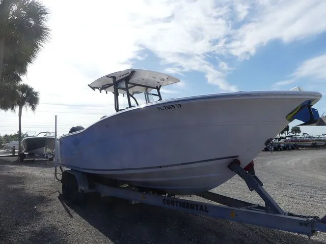 Slide: The Image of 2023 Sea Fox 268 Commander boat on trailer in daylight. - 3