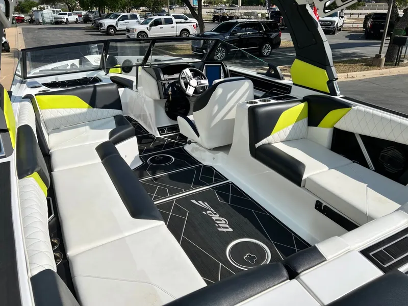 Slide: The Image of Interior of 2023 Tigé Z3 boat with modern seating. - 13