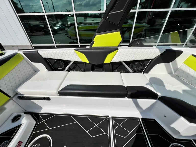 Slide: The Image of Interior of 2023 Tigé Z3 boat with modern seating. - 17