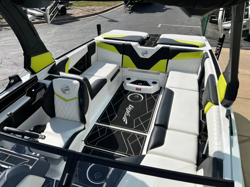 Slide: The Image of Interior of a 2023 Tigé Z3 boat with modern seating. - 35