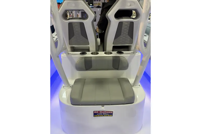 Slide: The Image of 2026 Cape Horn 28 XS boat seating with insulated live well, featuring modern design and comfort. - 9