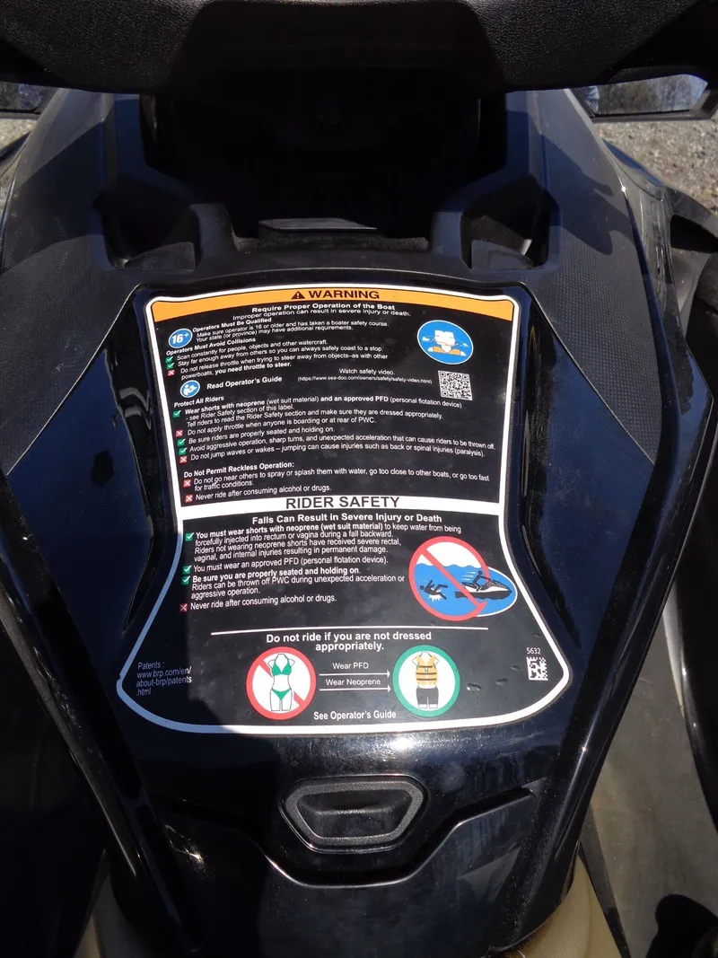 Slide: The Image of 2023 Sea-Doo GTX 170 IBR safety warning and operation guide. - 16