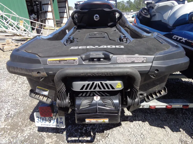 Slide: The Image of Rear view of a 2023 Sea-Doo GTX 170 IBR jet ski on a trailer. - 3