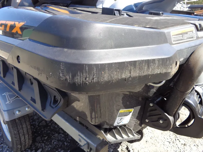 Slide: The Image of Close-up of a 2023 Sea-Doo GTX 170 IBR with scratches. - 9