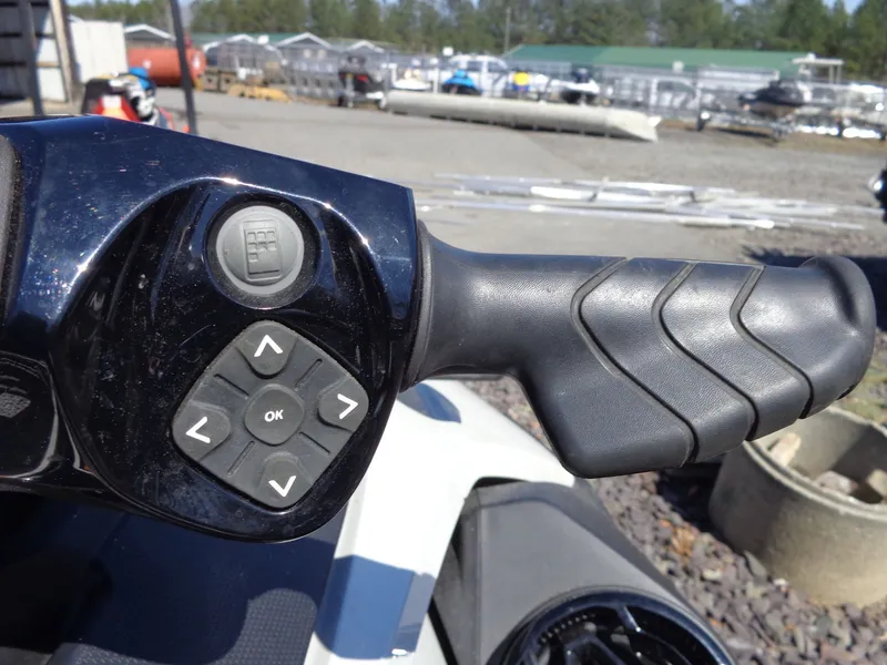 Slide: The Image of Handlebar of 2023 Sea-Doo GTX Limited 300 iDF with controls. - 16