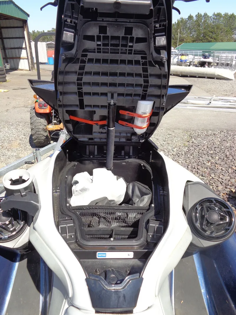 Slide: The Image of 2023 Sea-Doo GTX Limited 300 iDF storage compartment open. - 20