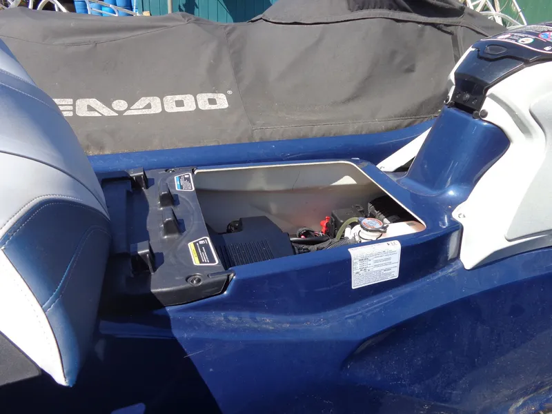 Slide: The Image of 2023 Sea-Doo GTX Limited 300 iDF Tech, open storage compartment. - 9