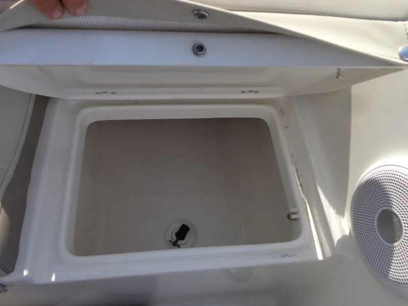 Slide: The Image of Interior of 2023 Key West 189 FS boat with storage compartment. - 12