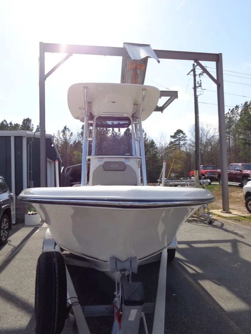 Slide: The Image of 2023 Key West 189 FS boat on trailer, front view. - 3