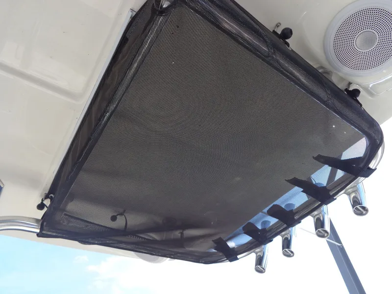 Slide: The Image of Key West 189 FS 2023 boat roof with speaker and netting. - 43