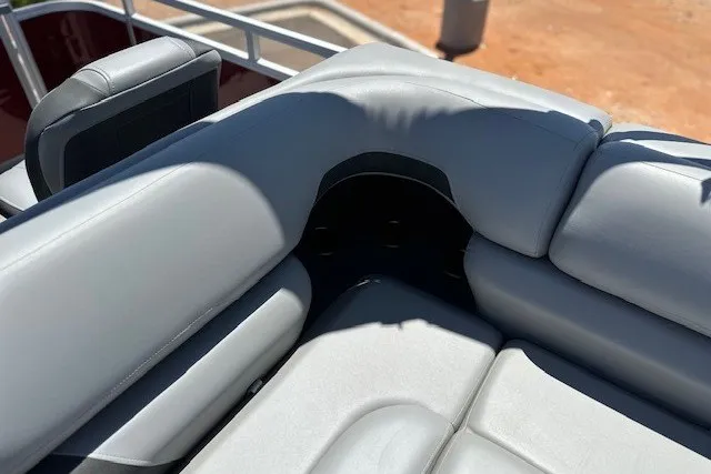 Slide: The Image of Luxurious seating on 2026 Sun Tracker Sportfish 24 XP3 pontoon boat. - 24
