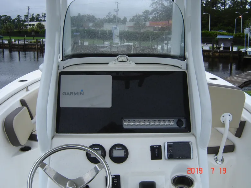 Slide: The Image of Dashboard of a 2018 Tidewater 232 LXF boat with Garmin navigation. - 4