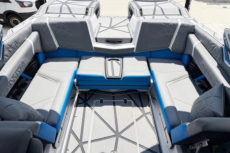 Slide: The Image of Luxurious interior of 2025 Nautique Super Air Nautique G25 Paragon boat. - 8