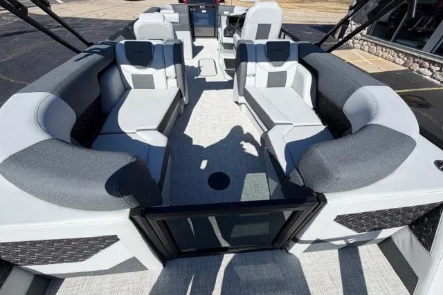 Slide: The Image of 2026 Alera M 23Q boat interior with spacious seating and modern design. - 15