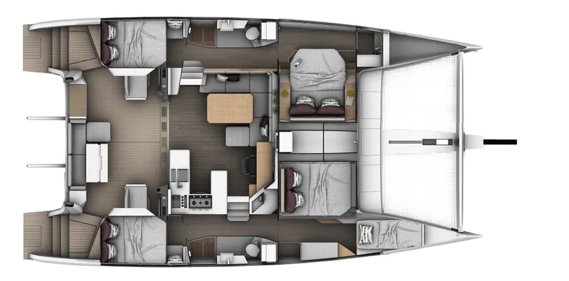 Slide: The Image of 2027 Seawind 1370 catamaran floor plan layout. - 16