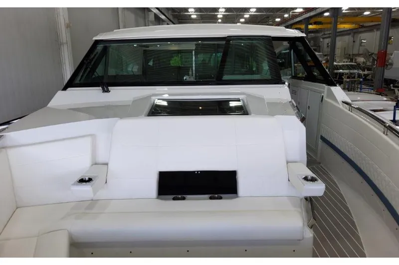 Slide: The Image of 2023 Formula 500 Super Sport Crossover boat interior, featuring sleek design and modern amenities. - 53