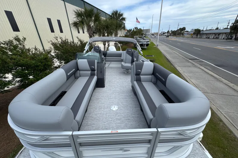 Slide: The Image of 2026 Bennington 22 SSB pontoon boat with spacious seating and modern design. - 8