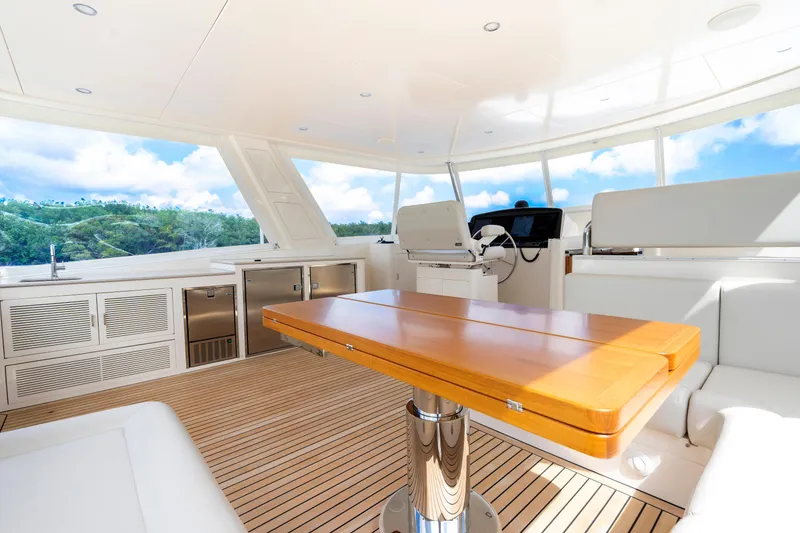 Slide: The Image of Luxurious interior of 2023 Fleming 85 yacht with sleek design and modern amenities. - 37