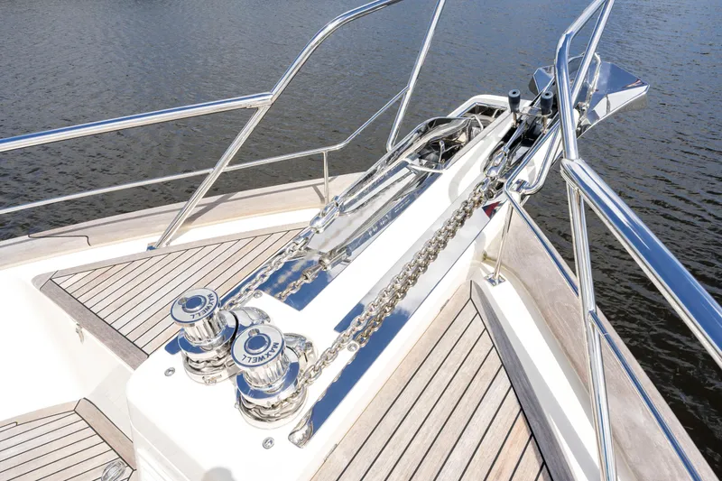 Slide: The Image of Bow of 2023 Fleming 85 yacht with anchor and winch system. - 58