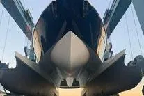 Slide: The Image of New Zealand Yachts 115 Wave Piercer, 2005 model, in dry dock for maintenance. - 10