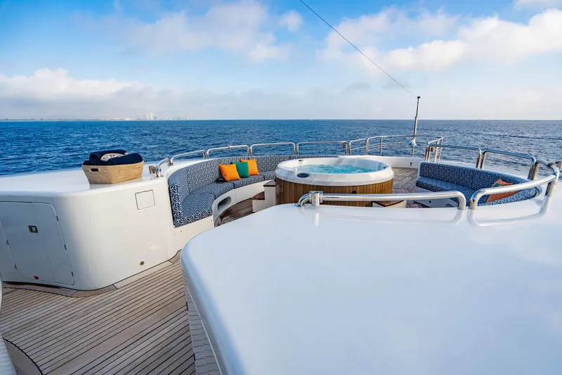 Slide: The Image of Luxurious 2005 New Zealand Yachts 115 Wave Piercer with deck jacuzzi and ocean view. - 13