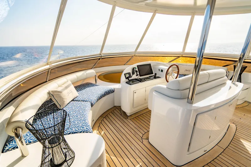 Slide: The Image of Luxurious 2005 New Zealand Yachts 115 Wave Piercer interior with ocean view and elegant seating. - 23