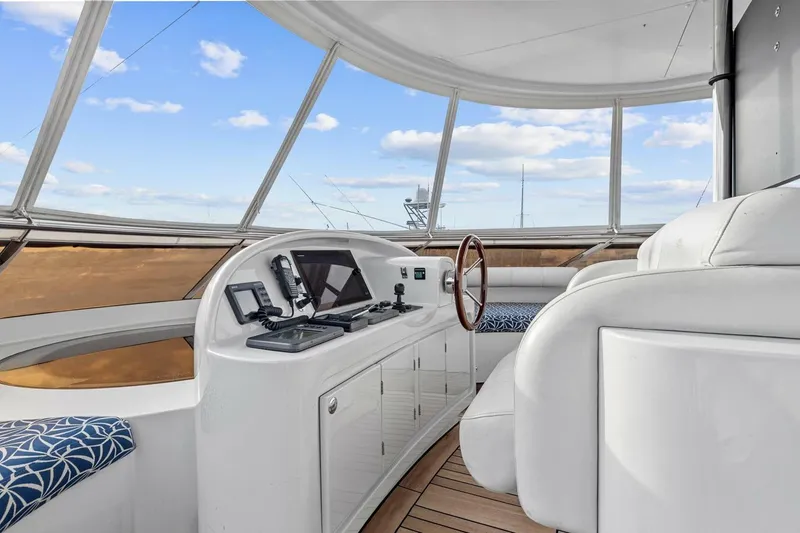 Slide: The Image of Luxurious 2005 New Zealand Yachts 115 Wave Piercer helm with modern navigation equipment. - 25