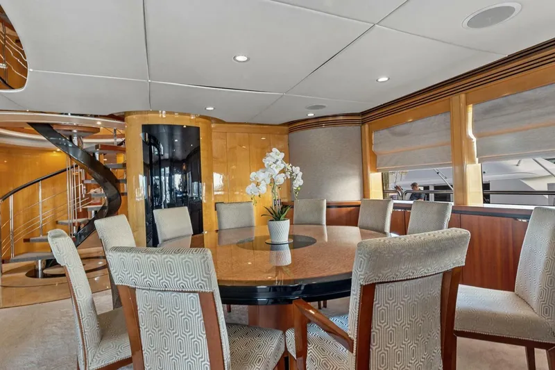 Slide: The Image of Luxurious dining area on 2005 New Zealand Yachts 115 Wave Piercer with elegant decor. - 37