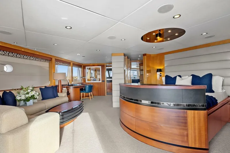 Slide: The Image of Luxurious interior of 2005 New Zealand Yachts 115 Wave Piercer with elegant furnishings. - 43
