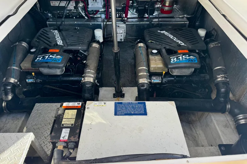 Slide: The Image of Engine compartment of a 2004 Regal Commodore 3860 with twin MerCruiser 8.1S HO engines. - 69