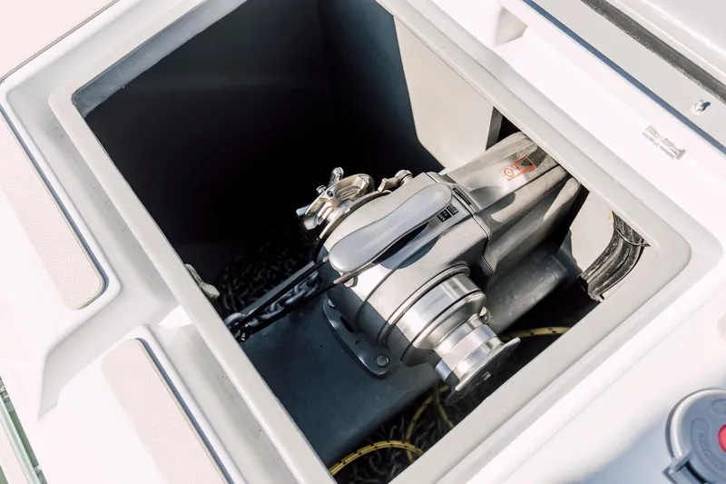Slide: The Image of Anchor winch system on Vision 444 boat, model year 2025. - 22