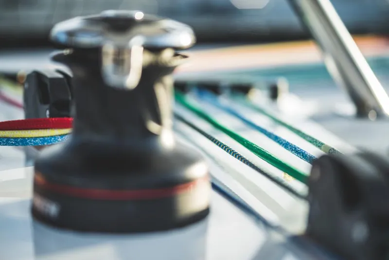 Slide: The Image of Close-up of sailing equipment on Vision 444 yacht, 2025 model. - 29