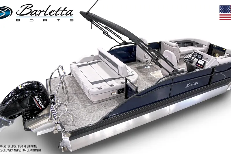 Slide: The Image of 2026 Barletta ARIA 22UC pontoon boat with luxurious seating and sleek design. - 4