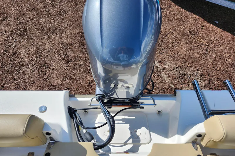 Slide: The Image of 2019 Key West 189 FS boat with Yamaha 115 outboard motor, rear view. - 36