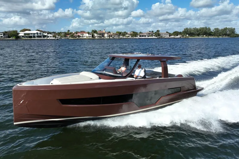 The Image of 2024 Fjord 41 XP luxury yacht cruising on a sunny day. - 0