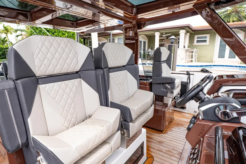 Slide: The Image of Luxurious interior of 2024 Fjord 41 XP yacht with plush seating and modern design. - 12