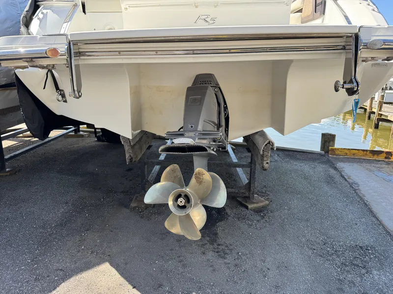 Slide: The Image of Rear view of a 2017 Cobalt R5 boat with propeller. - 31