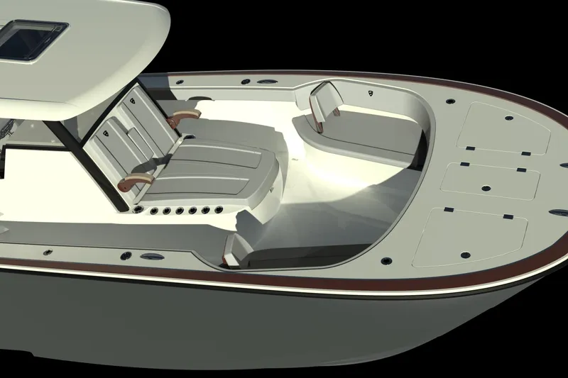 Slide: The Image of 2027 Barker Boatworks 34HPC, sleek design, spacious seating, modern features, luxury boating experience. - 4